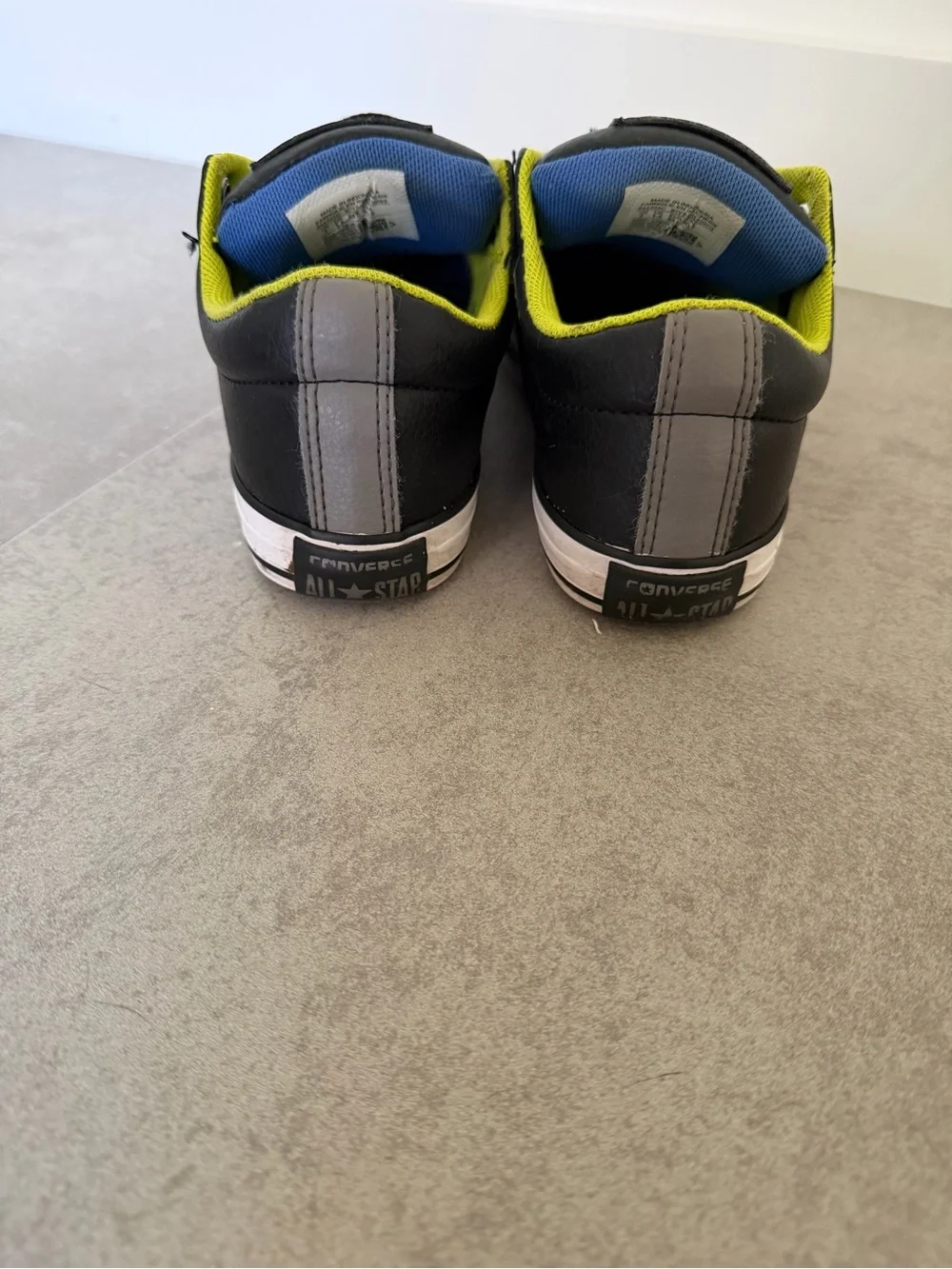 Converse Kids Black Sneakers with Neon Yellow Accents